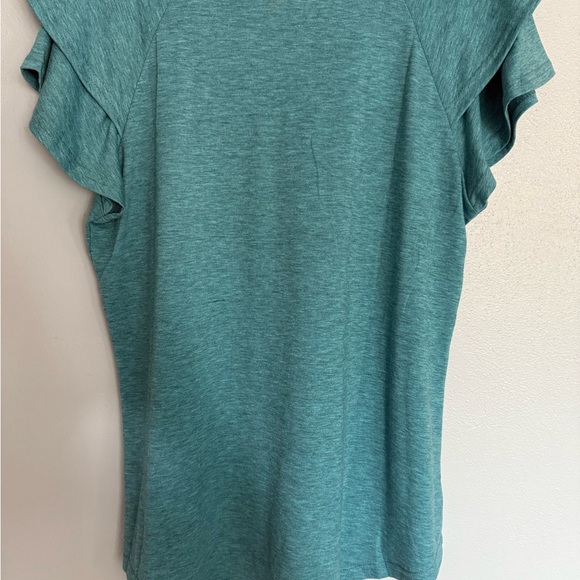 Chic Teal Ruffle Sleeve Top - Picture 3 of 4